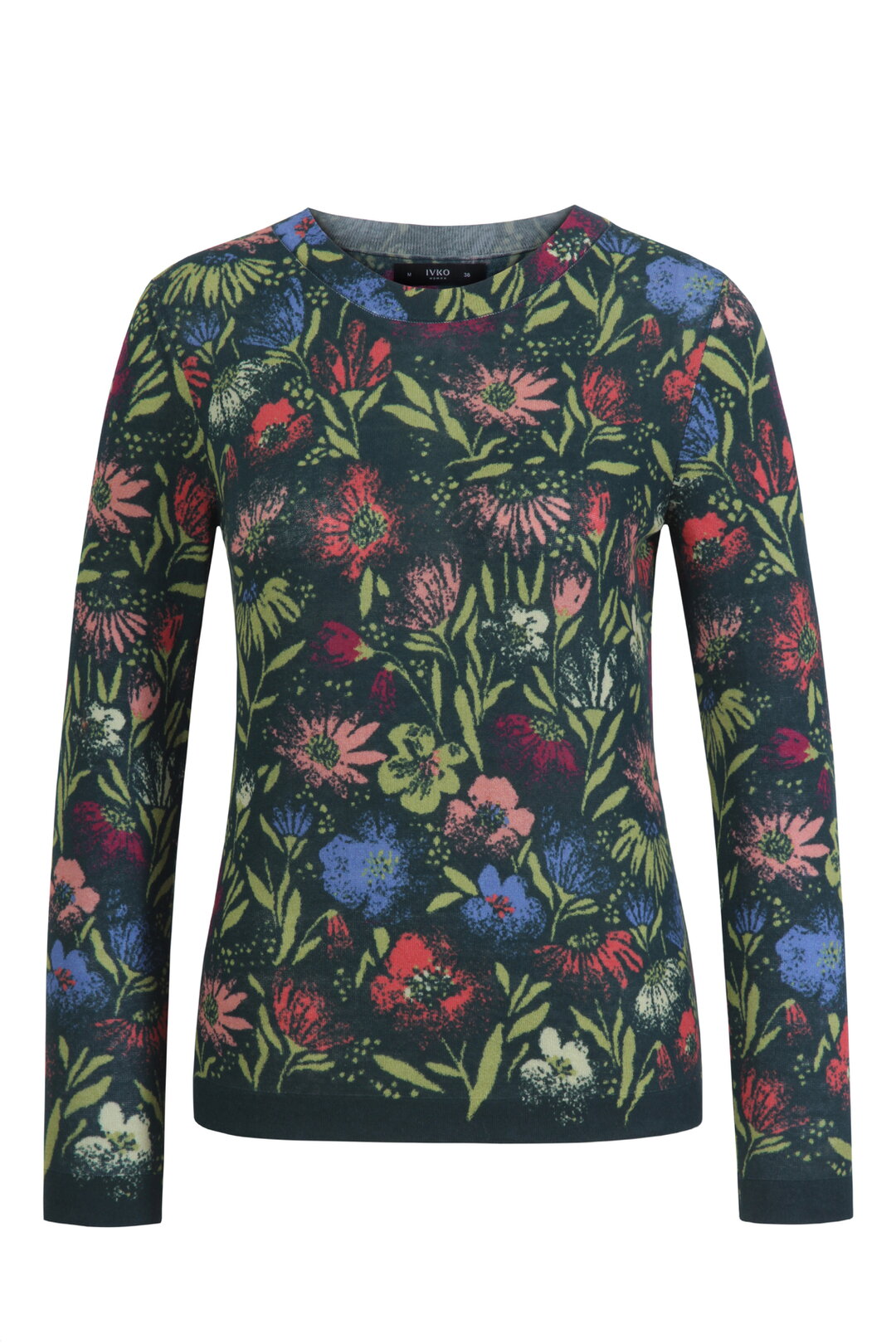 O-Neck Pullover, Floral Print