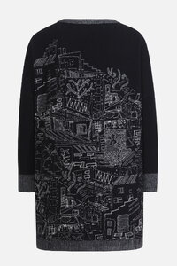 Strickjacke mit V-Ausschnitt, Favela Motiv