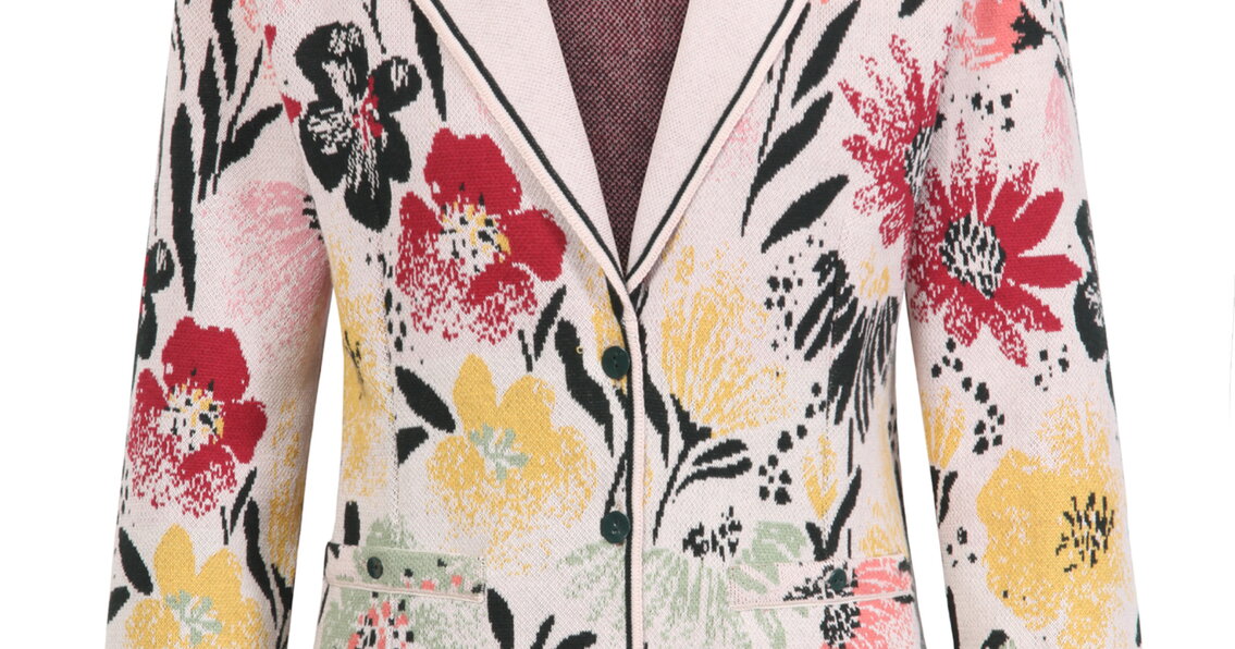 Floral Jacquard Jacket in Mint