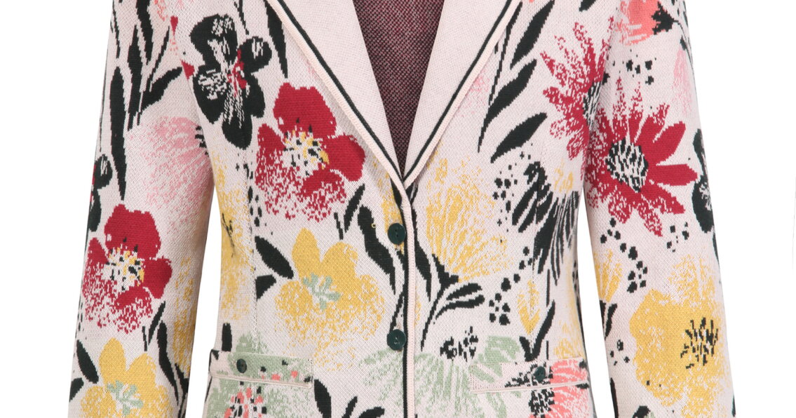 【Acka.】flower jacquard jacket IVKO 242612 FLORA Jacquard Jacket in Forest GRN - AlpenStyle