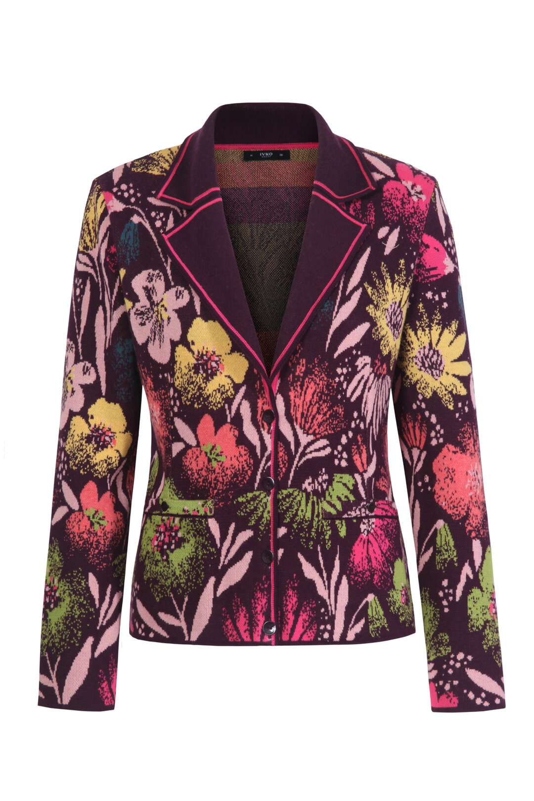 Jacquard-Jacke, Floralmuster