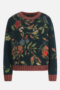 Jacquard Pullover, Floralmuster