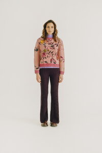 Jacquard Pullover, Floral Pattern