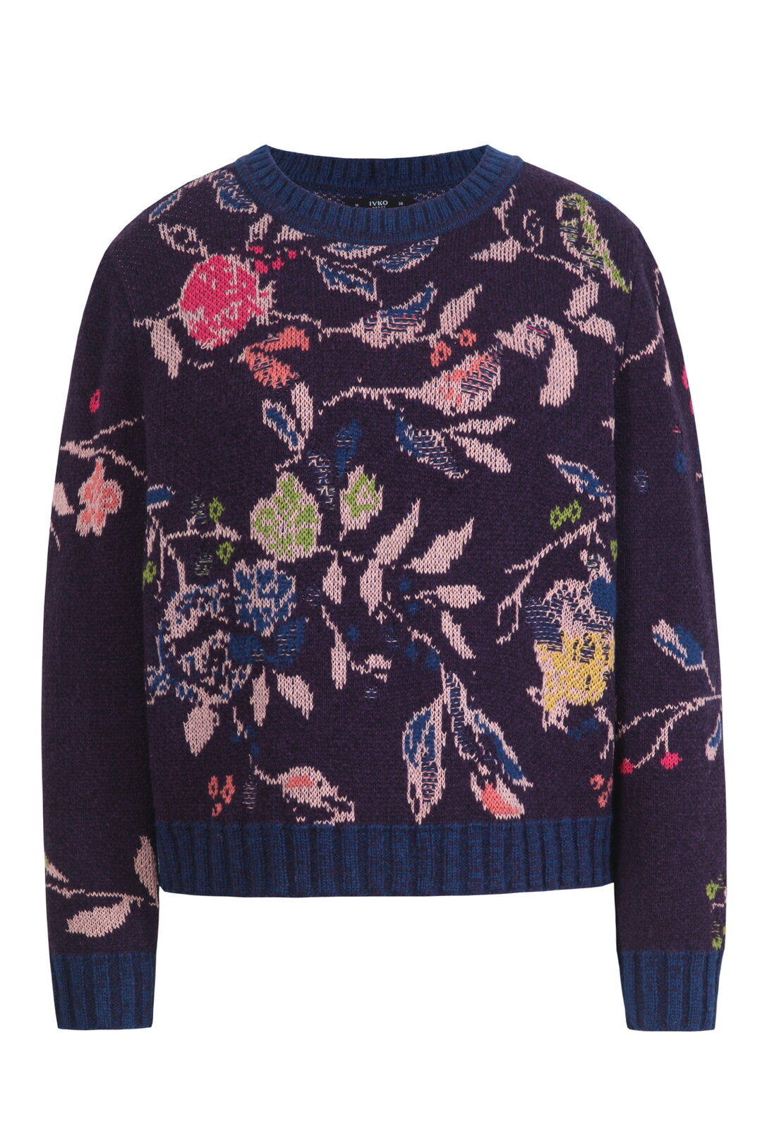 Jacquard Pullover, Floral Pattern