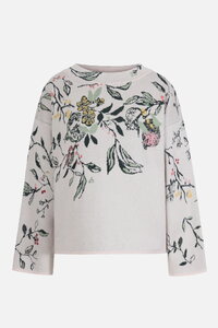 Boat-Neck Pullover, Floral Pattern