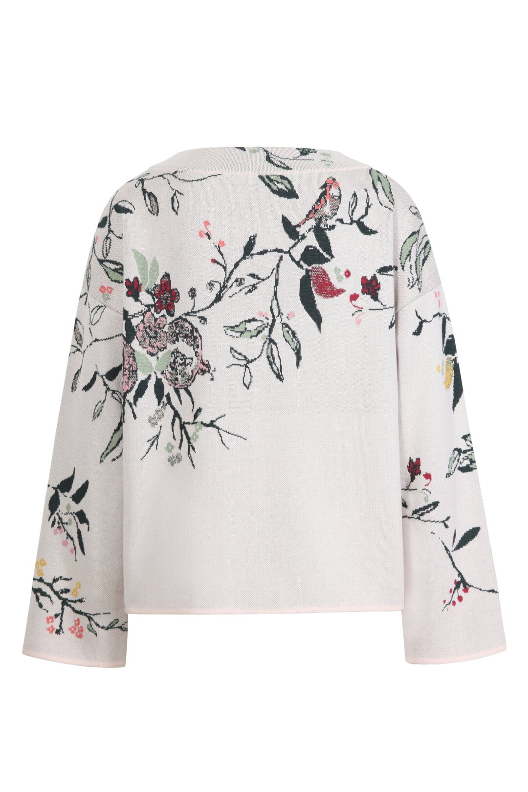 Pullover mit U-Boot-Ausschnitt, Floralmuster