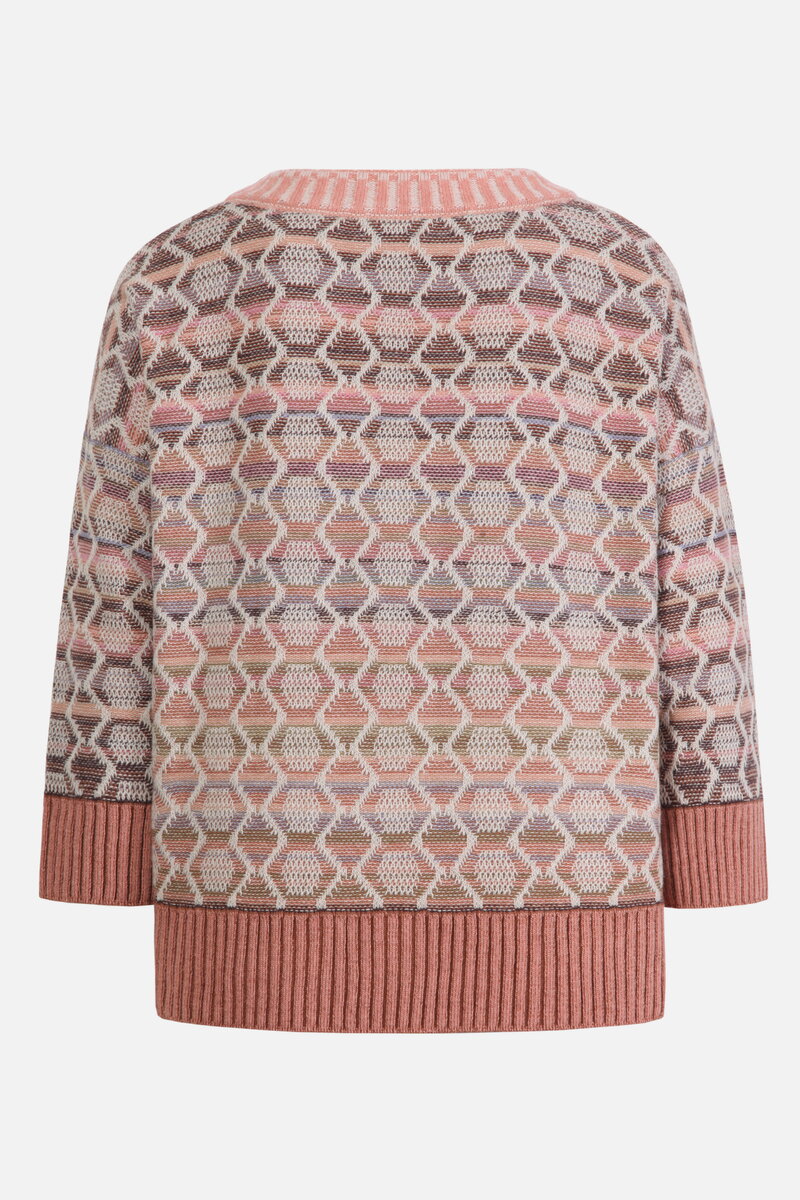 V-Neck Pullover, Geometric Pattern