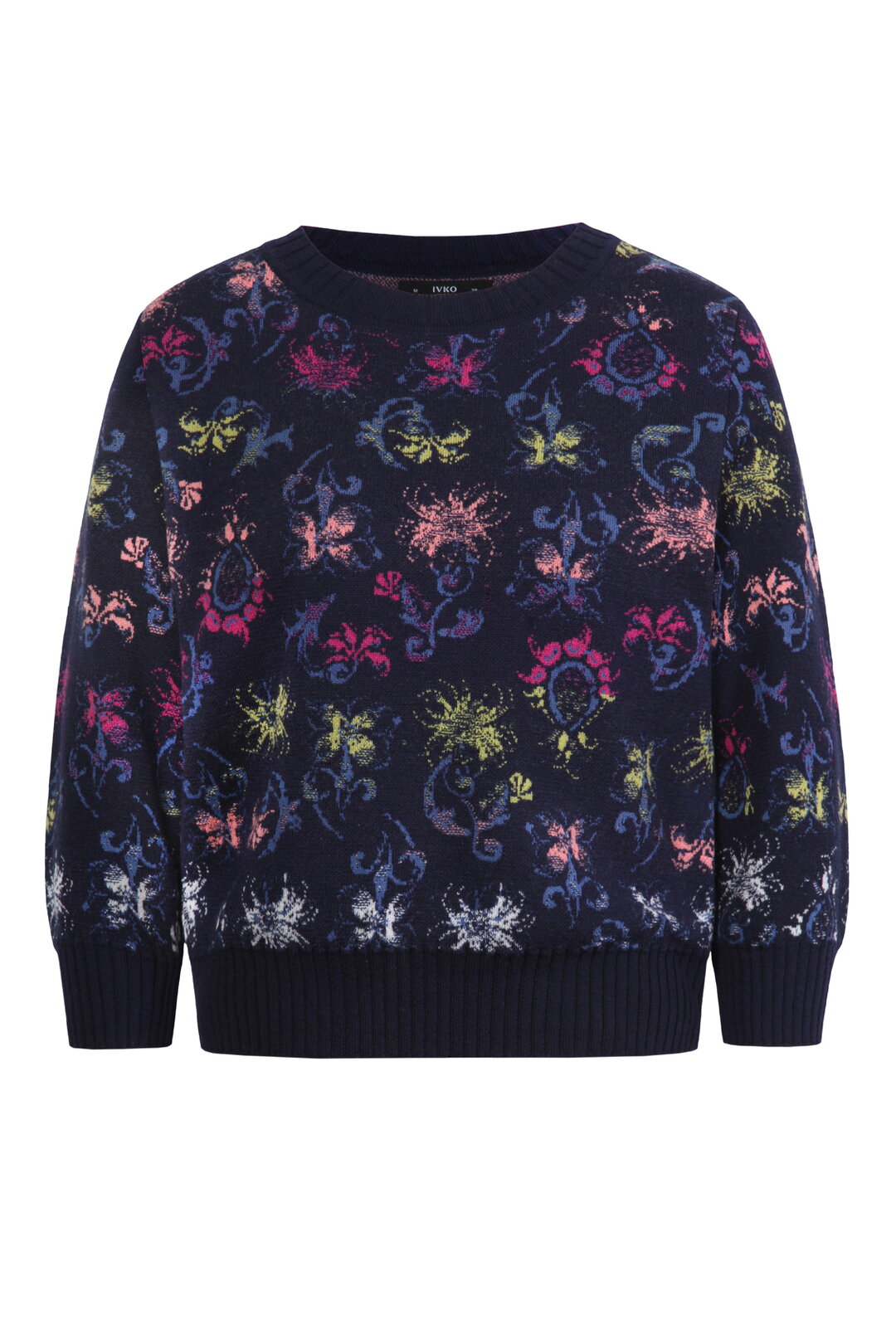 Pullover mit O-Ausschnitt, Illuminationsmuster