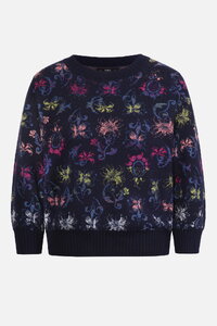 Pullover mit O-Ausschnitt, Illuminationsmuster