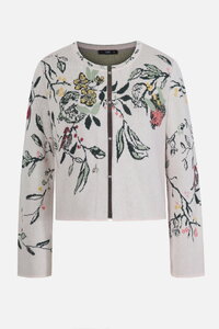 Jacquard Strickjacke, Floralmuster