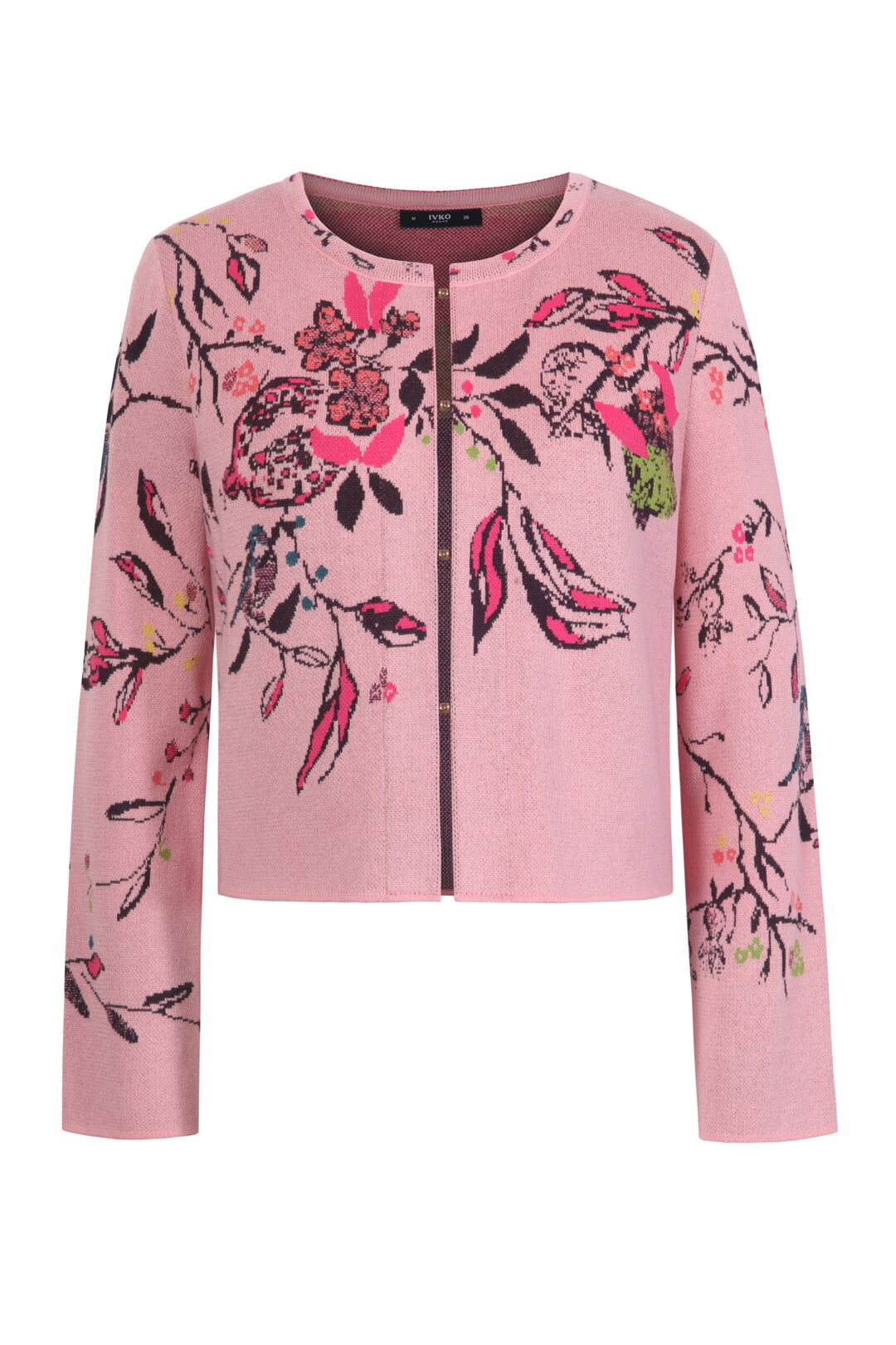 Jacquard Cardigan, Floral Pattern