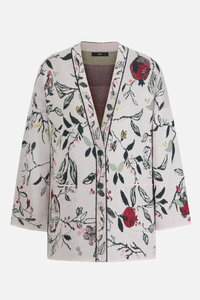 Strickjacke mit V-Ausschnitt, Floralmuster