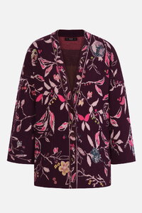 V-Neck Cardigan, Floral Pattern