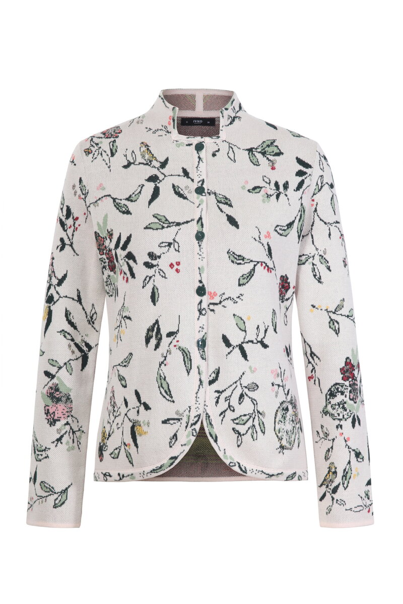 Jacquard-Jacke, Floralmuster