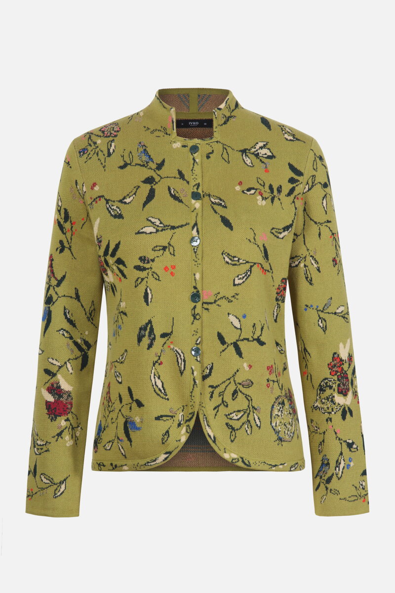 Jacquard-Jacke, Floralmuster