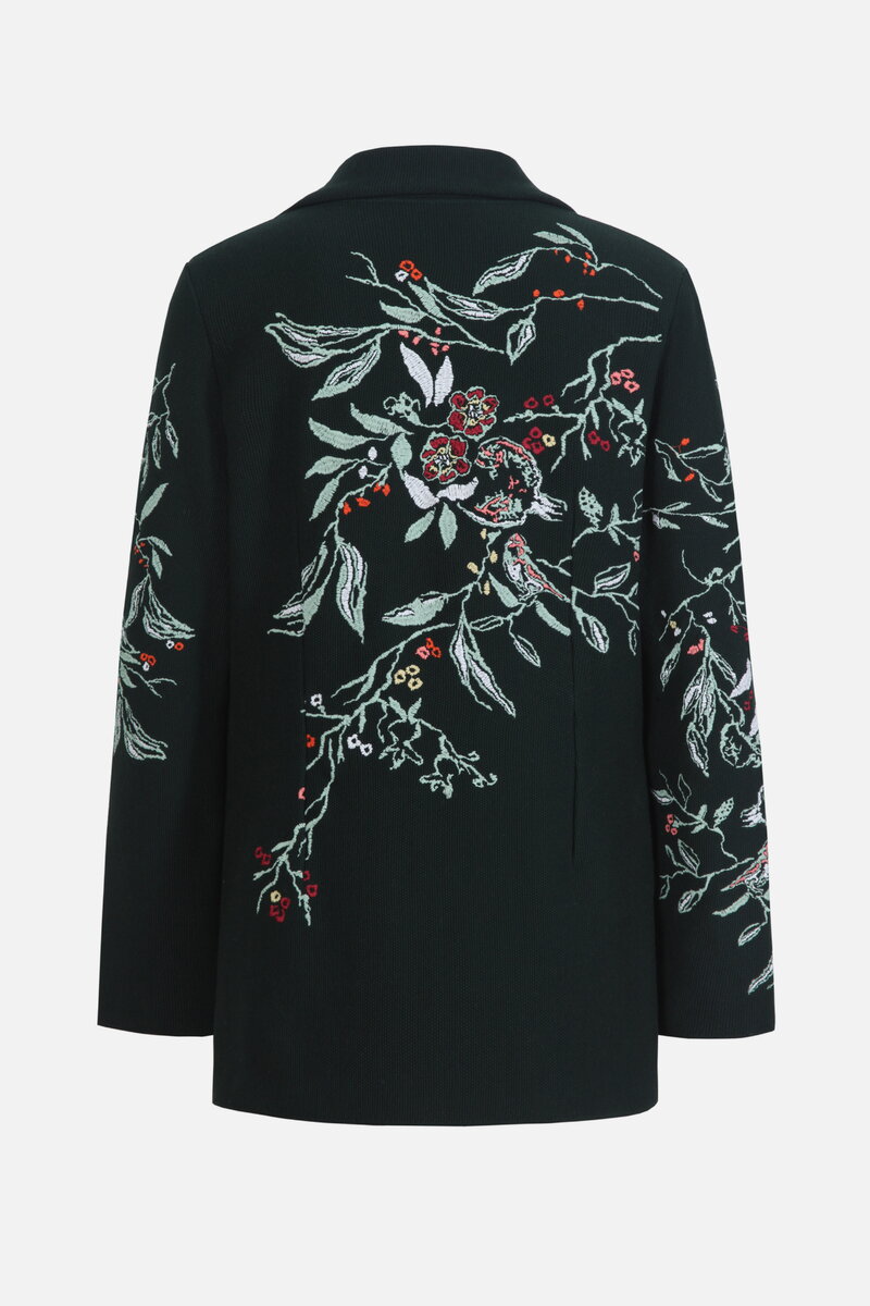 Blazer with Floral Embroidery