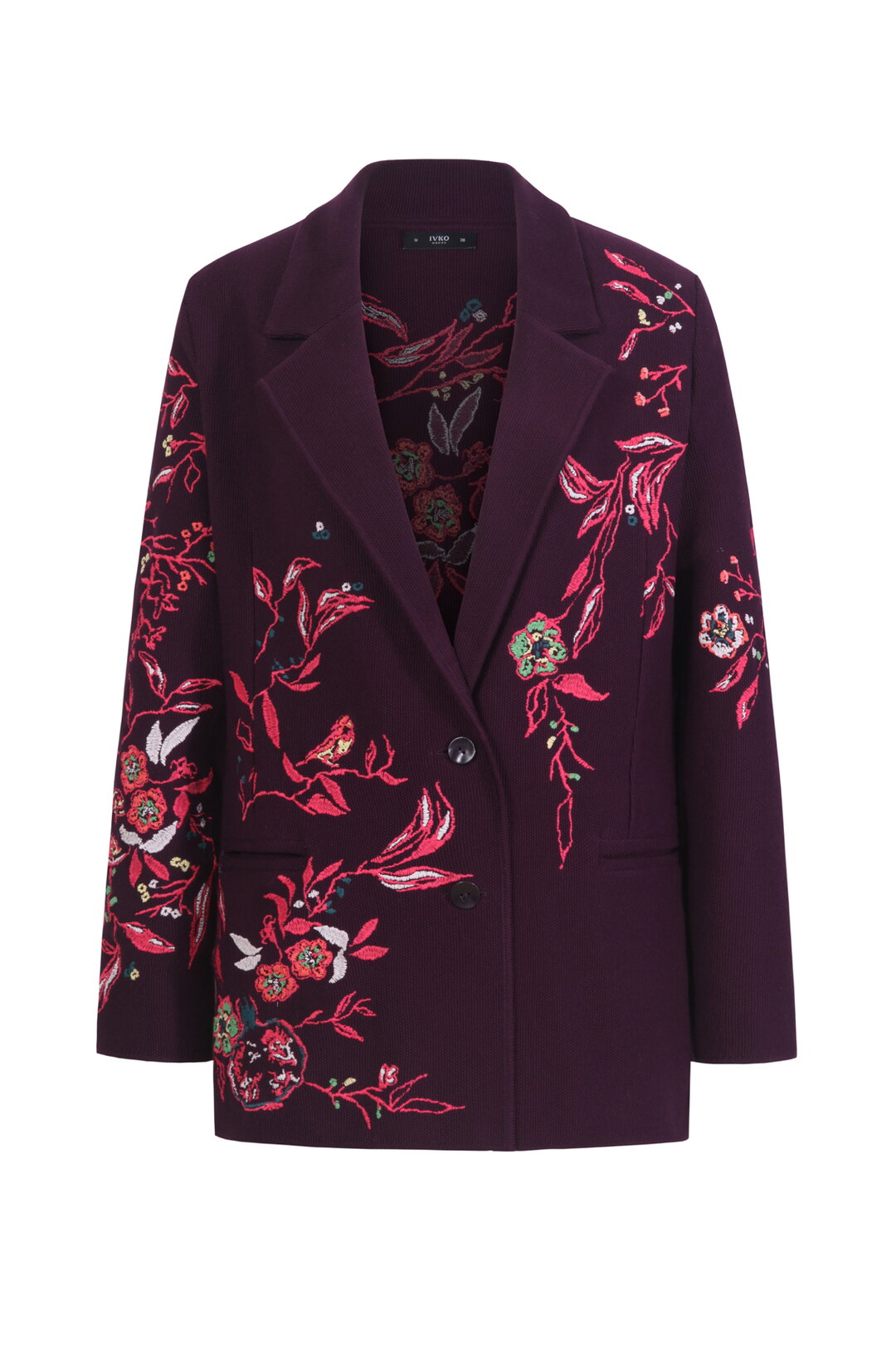 Blazer with Floral Embroidery