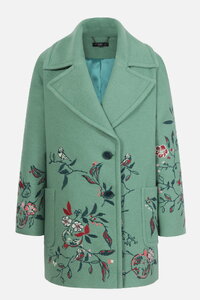 ♡リコ♡ ★TODAYFUL Wool Over Coat Boiled Wool Coat with Embroidery - Anthracite - Outerwear