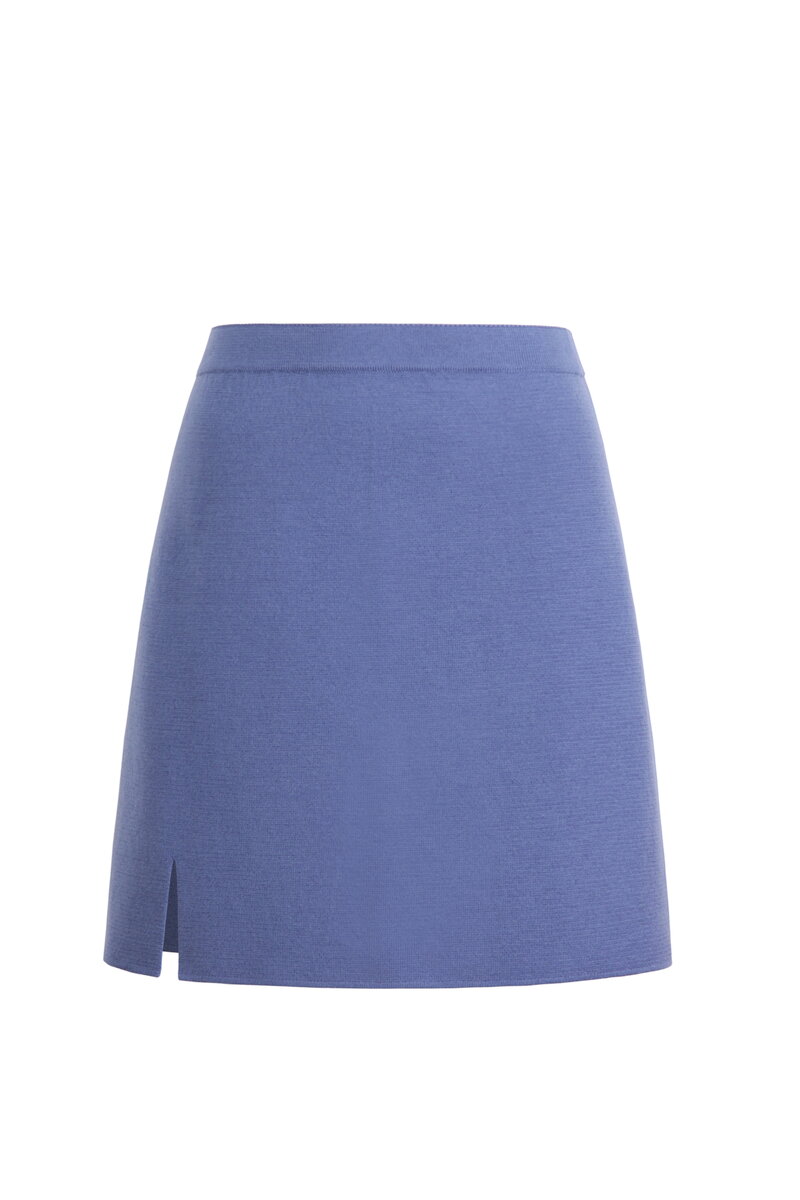 Knit Mini Skirt - Violet - Skirts - Ivko Woman