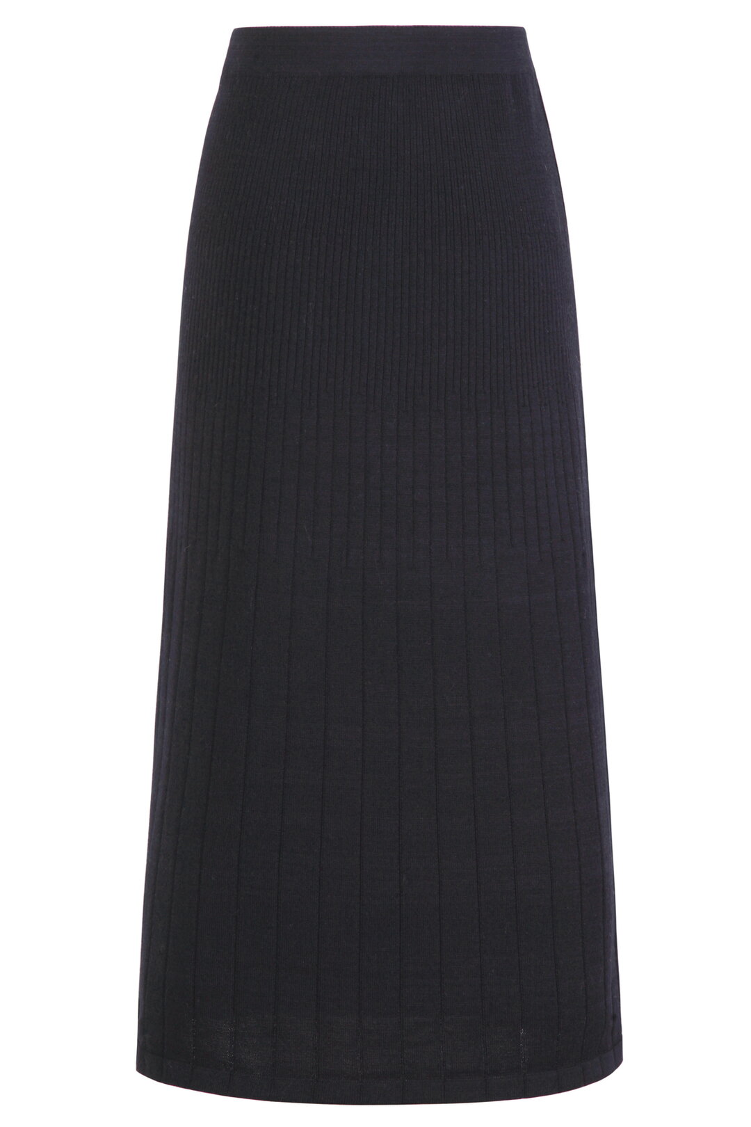 Multi-Stripe Soft Knit Midi Skirt