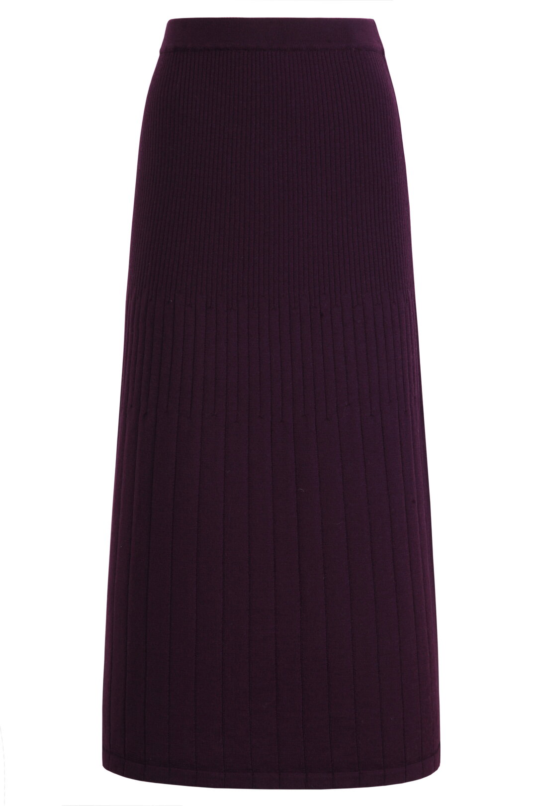 Multi-Stripe Soft Knit Midi Skirt