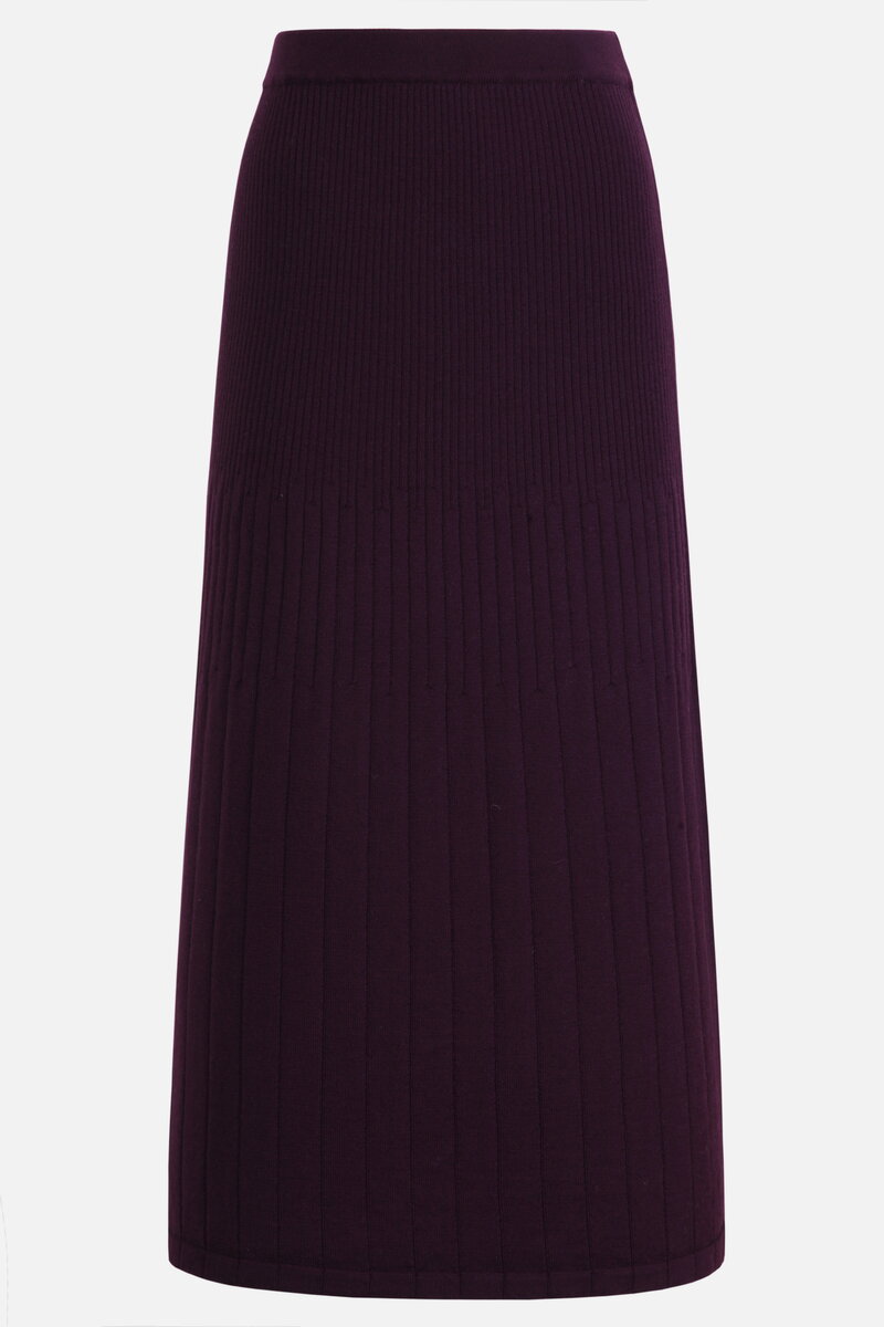 Multi-Stripe Soft Knit Midi Skirt