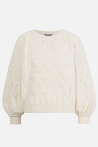 Pullover mit O-Ausschnitt, Strukturmuster