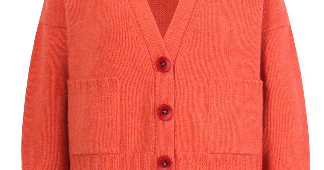 V-Neck Cardigan - Coral - Cardigans - Ivko Woman