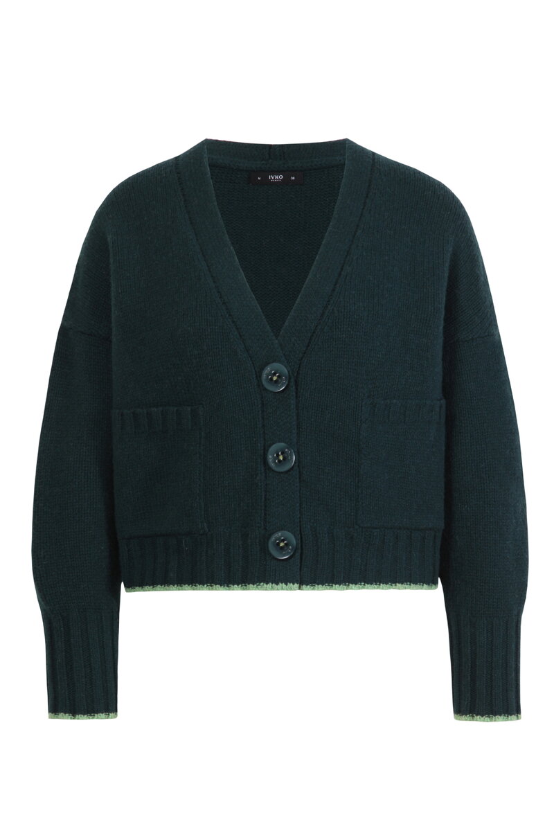 アウターその他 KIRSH Collection V-neck knit cardigan black KCSSCCD540MBKA V-Neck Cardigan - Forest - Cardigans - Ivko Woman