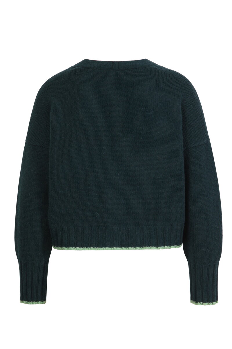 V-Neck Cardigan - Forest - Cardigans - Ivko Woman