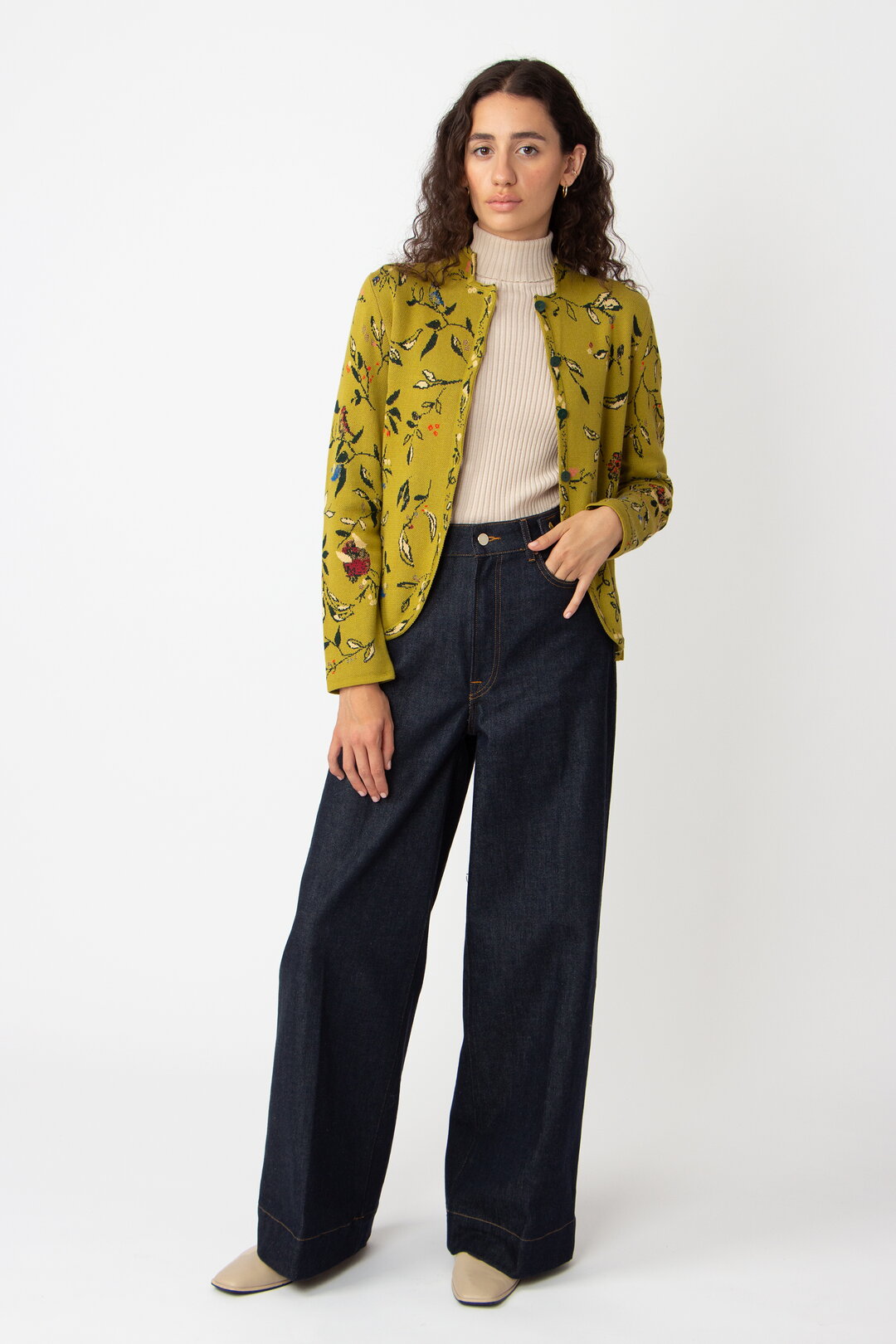 Jacquard Jacket, Floral Pattern