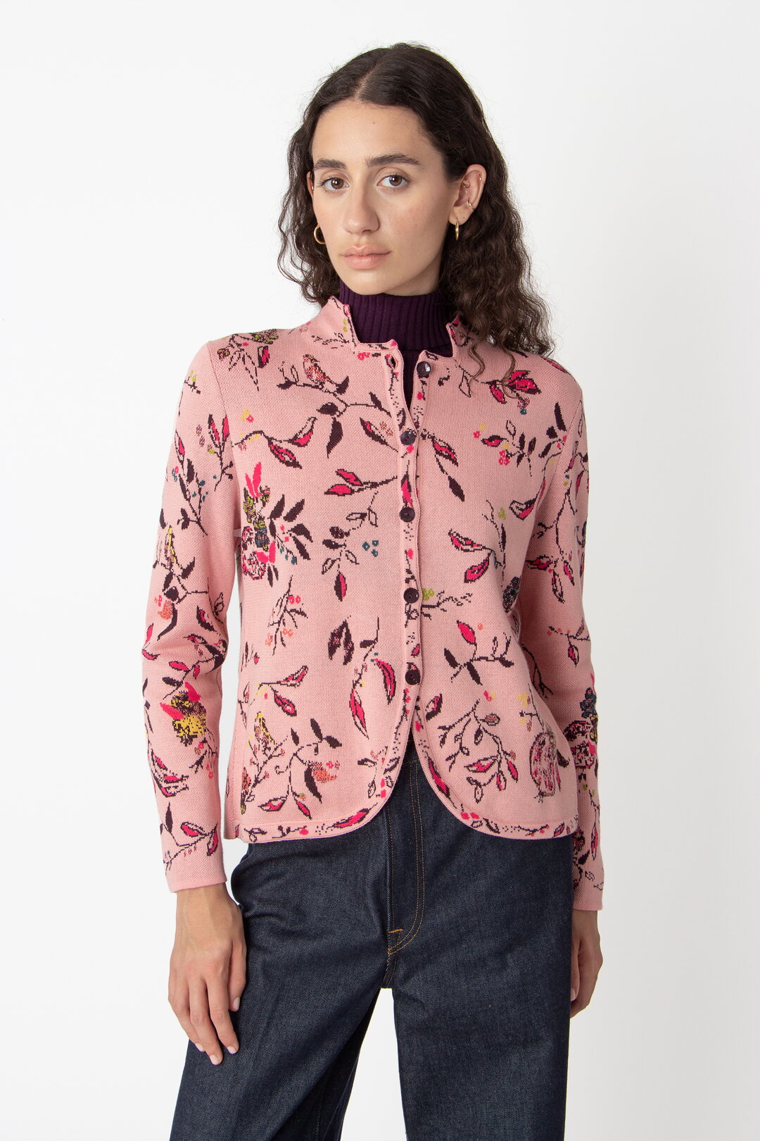 Jacquard Jacket, Floral Pattern