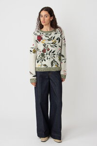 Jacquard Pullover, Floralmuster