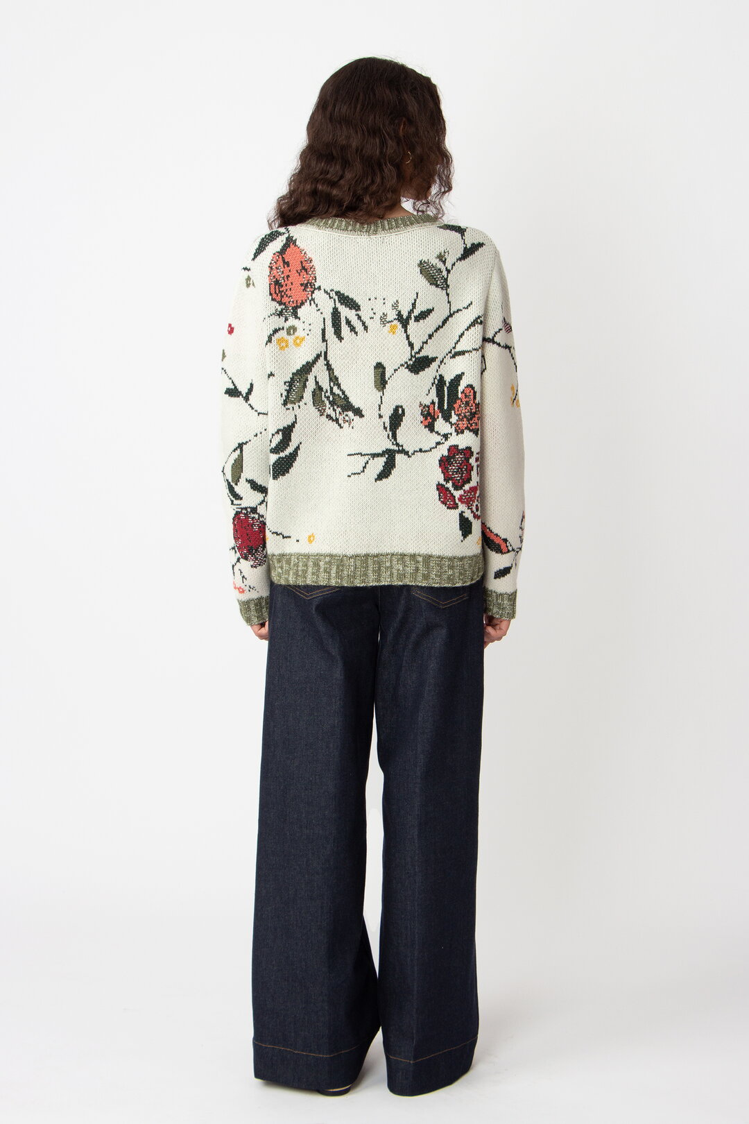 Jacquard Pullover, Floralmuster