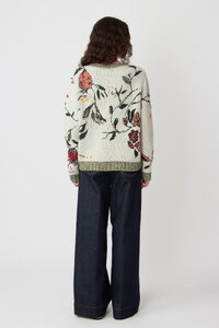 Jacquard Pullover, Floral Pattern