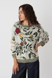 Jacquard Pullover, Floralmuster