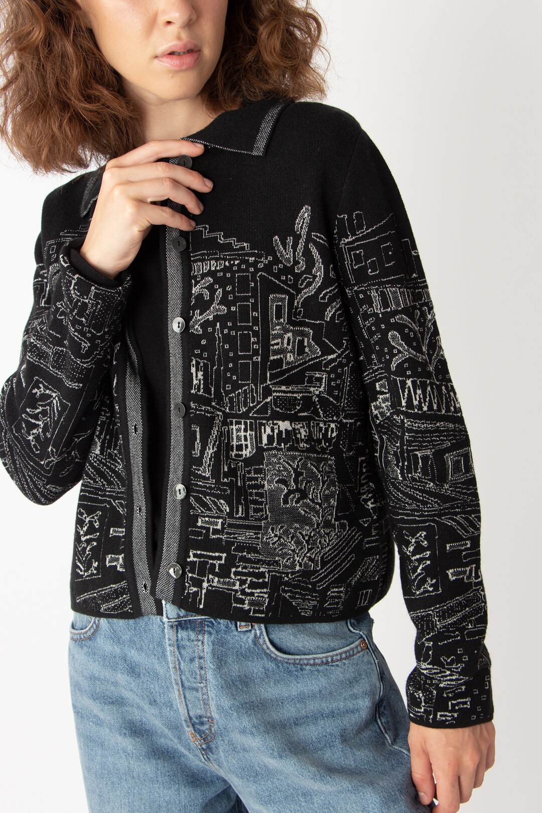 Jacquard-Jacke, Favela Motiv