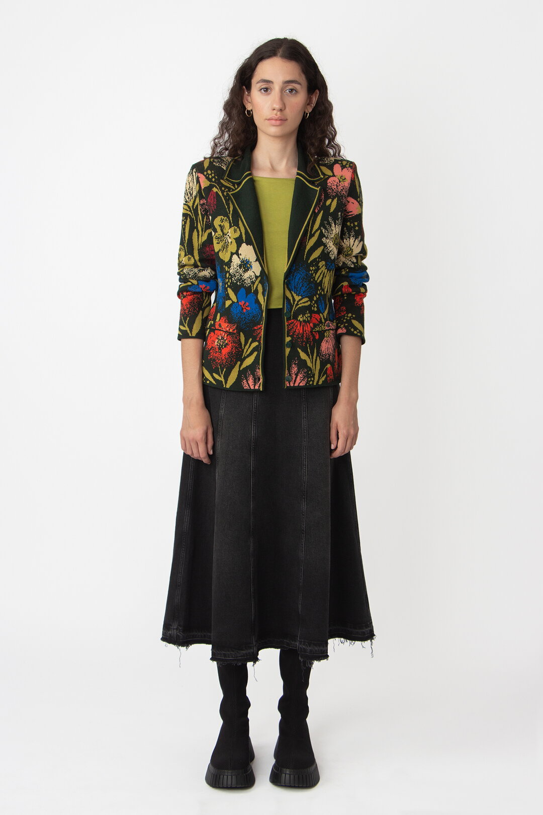 Jacquard Jacket, Floral Pattern