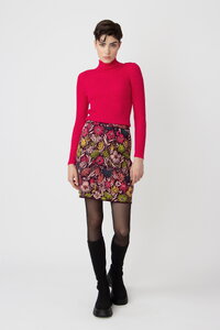 Jacquard Skirt, Floral Pattern