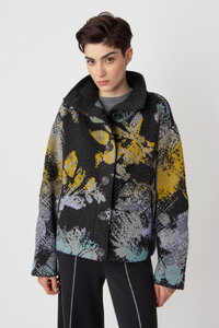 Jacquard Rollneck Jacket, Camouflage Pattern