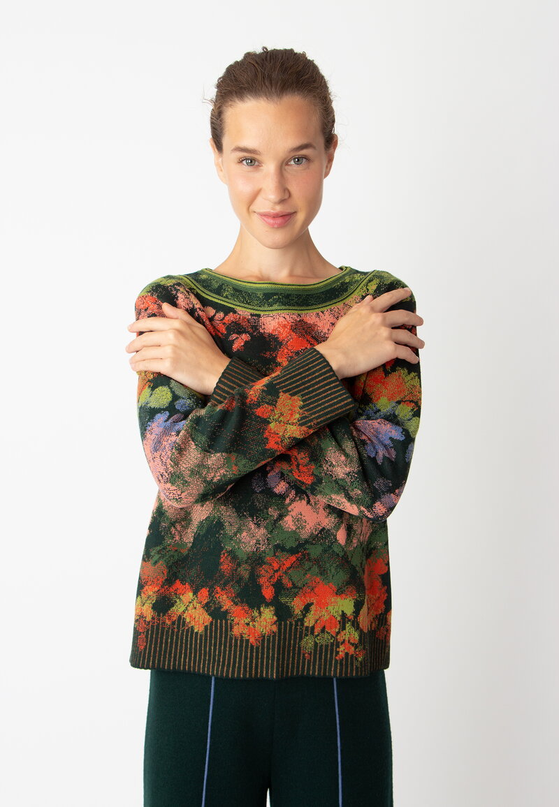 Jacquard Pullover, Camouflage Pattern - Forest - Pullovers - Ivko