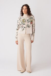 Jacquard Strickjacke, Floralmuster