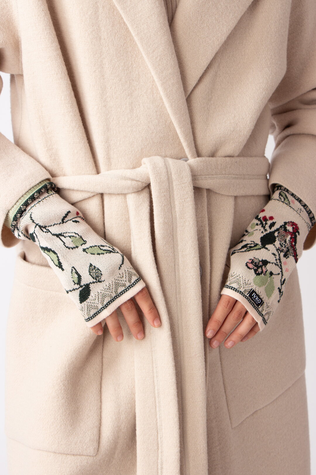 Wrist Warmers, Floral Pattern