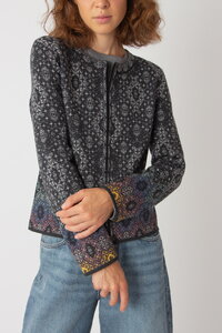 Zip Cardigan, Ornament Pattern