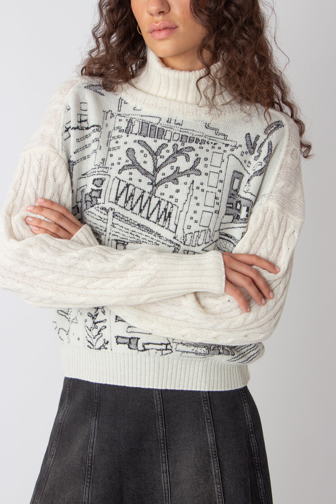 Rollneck Pullover, Favela Pattern