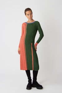 Jacquard Kleid, Color Blocking