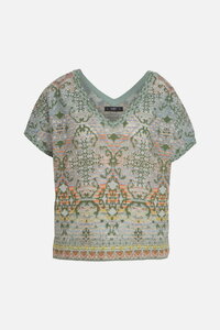 Pullover mit V-Ausschnitt, Marokko Motiv