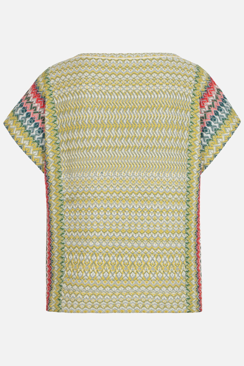 Pullover mit O-Ausschnitt, Retro Crochet Motiv