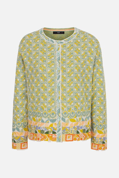 Cardigan Veste Tricotée IVKO Motif Floral En Laine Mérinos Gris Anthracite - Neuf Avec étiquettes