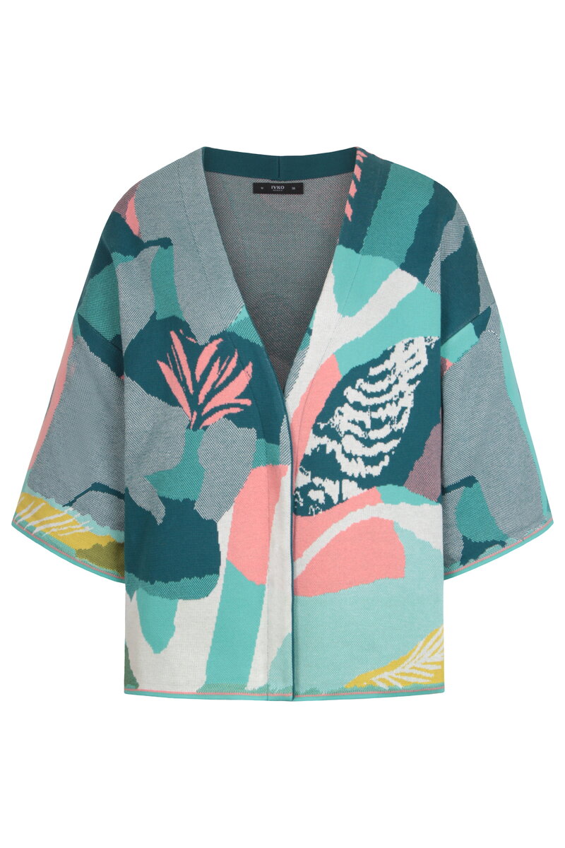 Knitted Cardigan, Maximalist Tropics Pattern